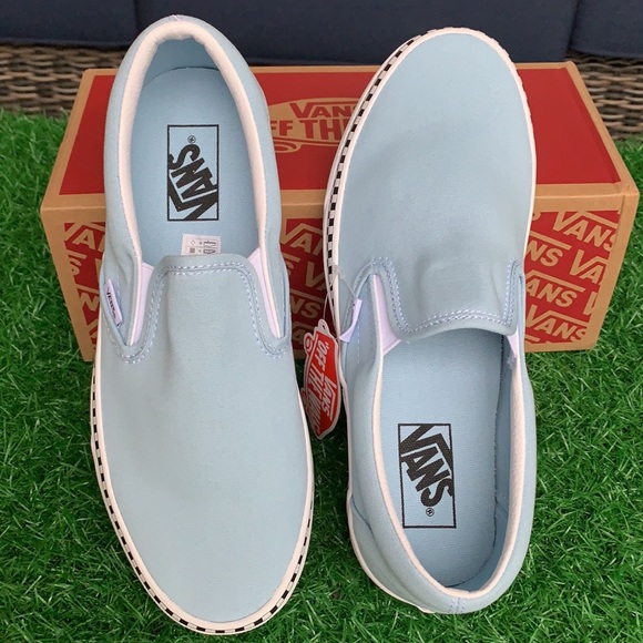 VANS CLASSIC SLIP-ON CHECK FOXING COOL BLUE WMNS - Picture 4 of 17